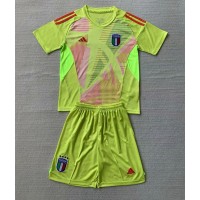 Italien Torwart Fußballbekleidung Heimtrikot Kinder EM 2024 Kurzarm (+ kurze hosen)